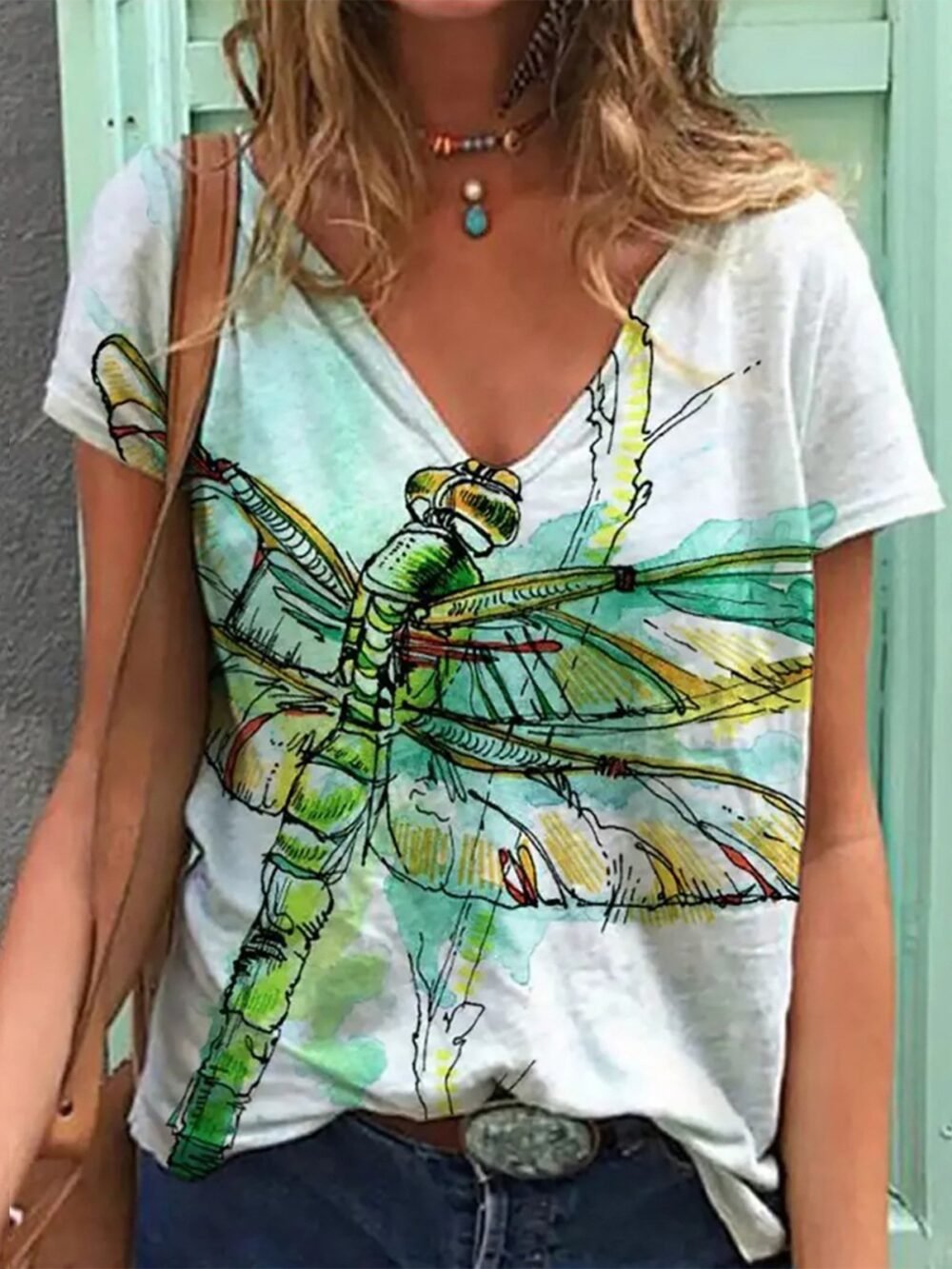 Animal Insect Fashion Print Loose T-shirt for Women