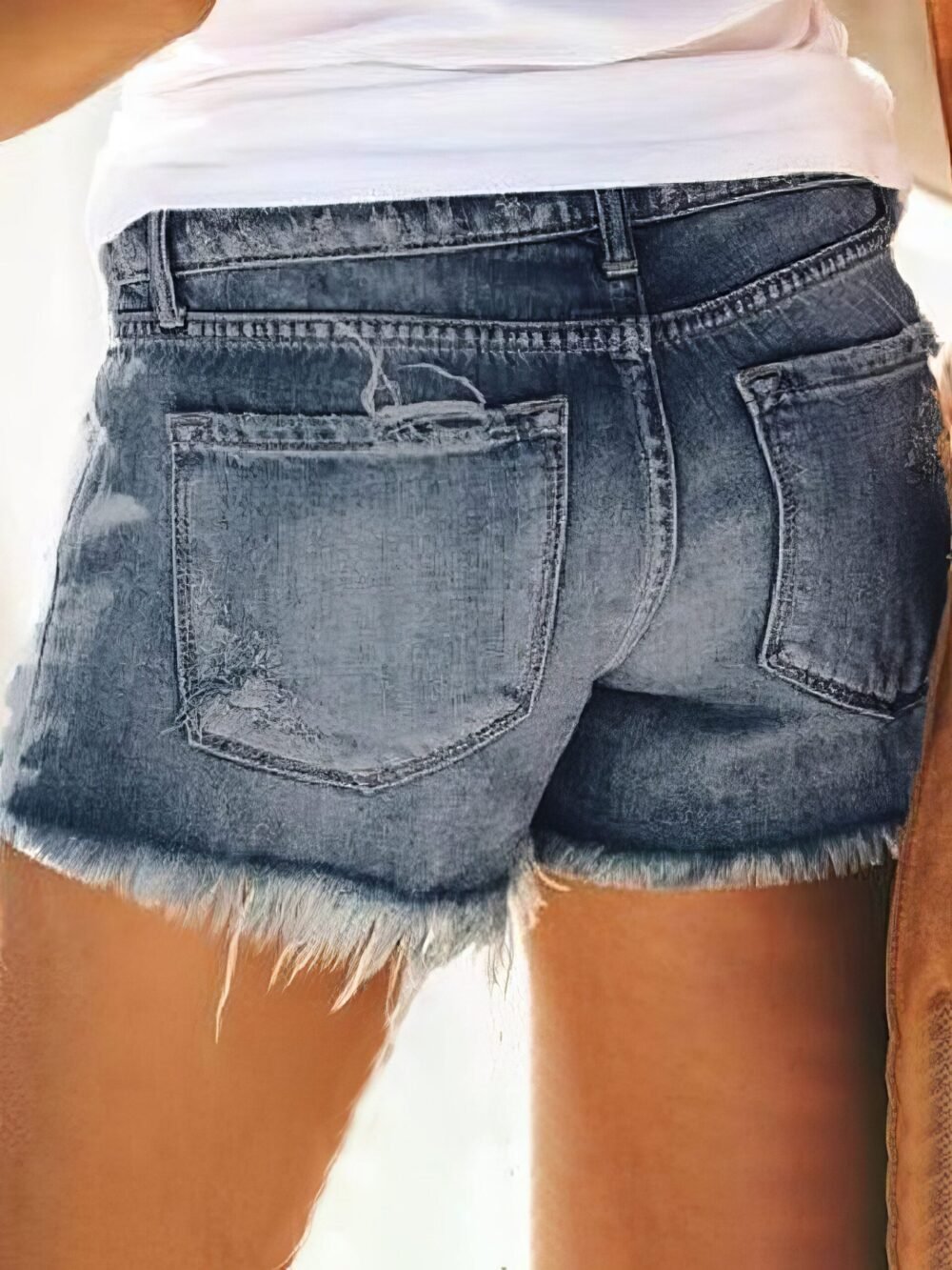 High Waist Ripped Denim Shorts for Women - Image 4