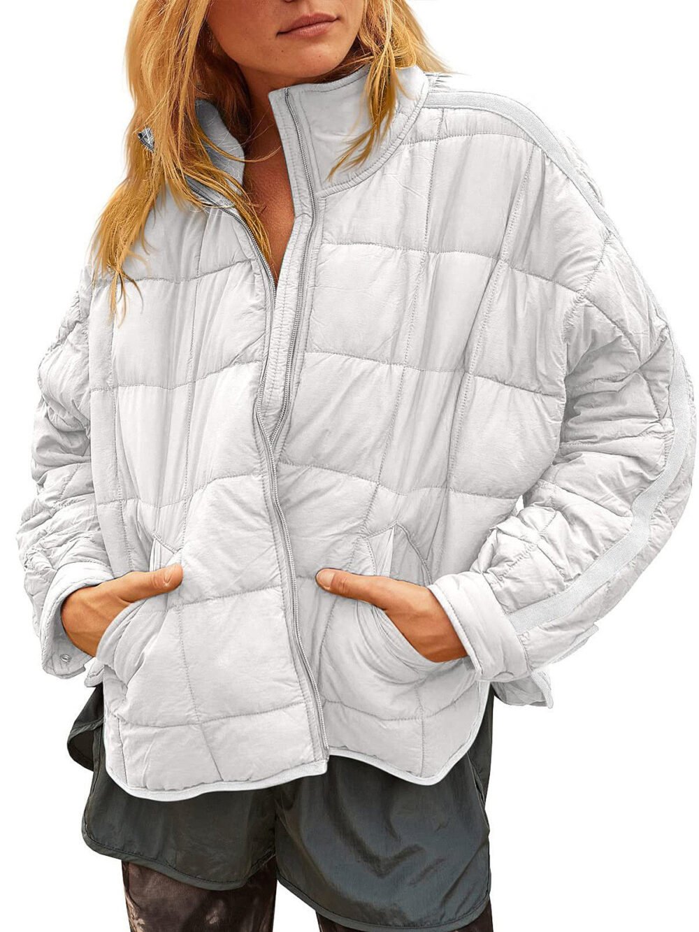 Coats Casual Solid Color Zipper Long Sleeve Coat for Women - Image 5