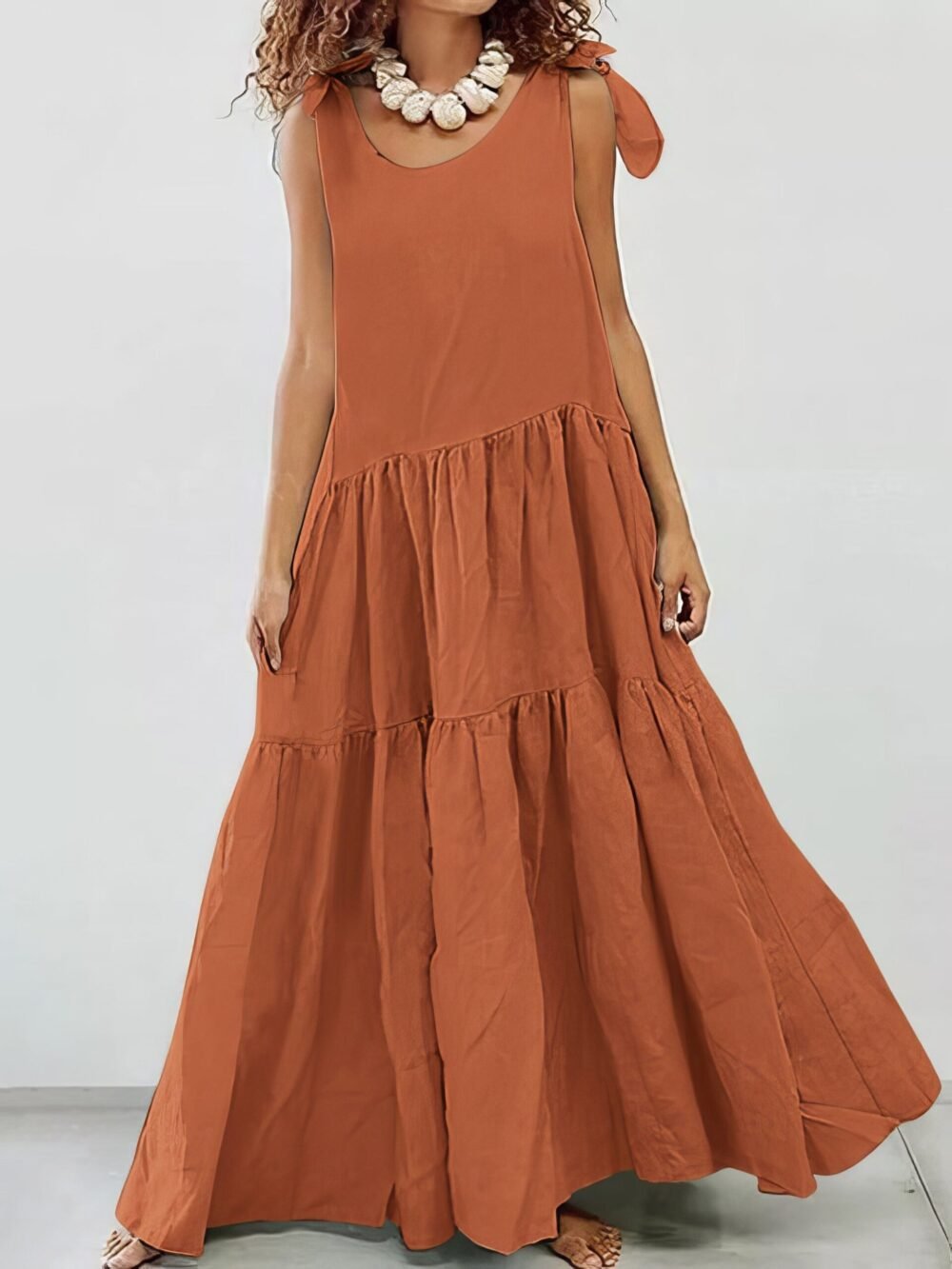 Dresses Sling Round Neck Bohemian Sleeveless Dress for Women - Image 4