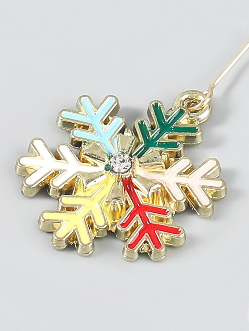 Earrings Fashion Rhinestone Christmas Snowflake Earrings for Women - Image 4