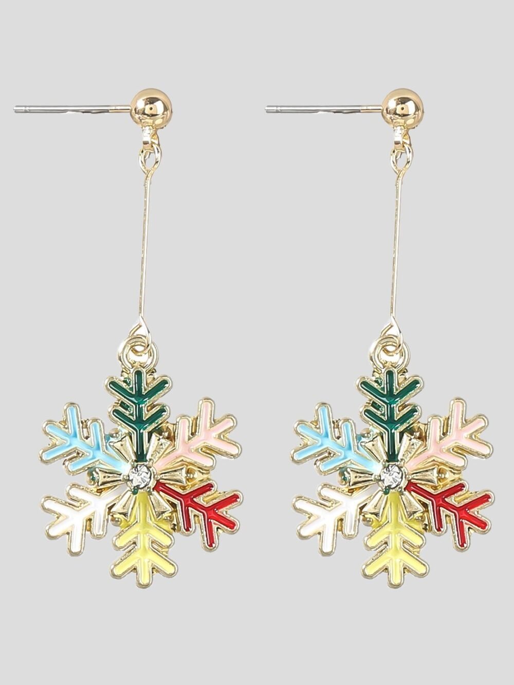 Earrings Fashion Rhinestone Christmas Snowflake Earrings for Women - Image 5