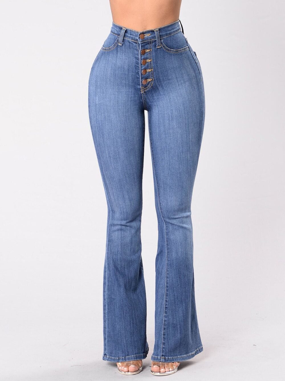 Jeans Slim Fitting High Waist Flare Jeans for Women - Image 2