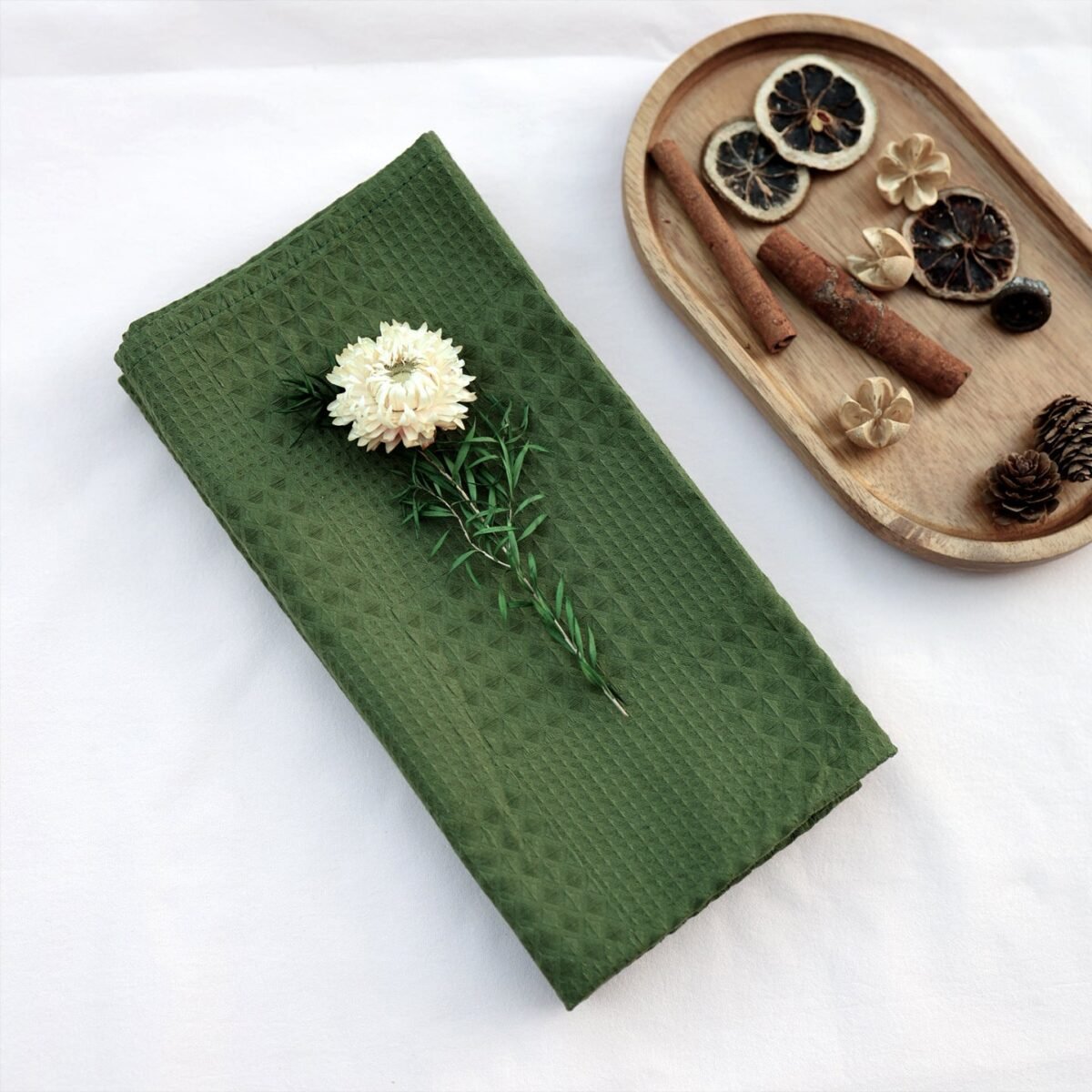 Napkin Cloth Waffle Grid Pattern 100% Cotton For Dining