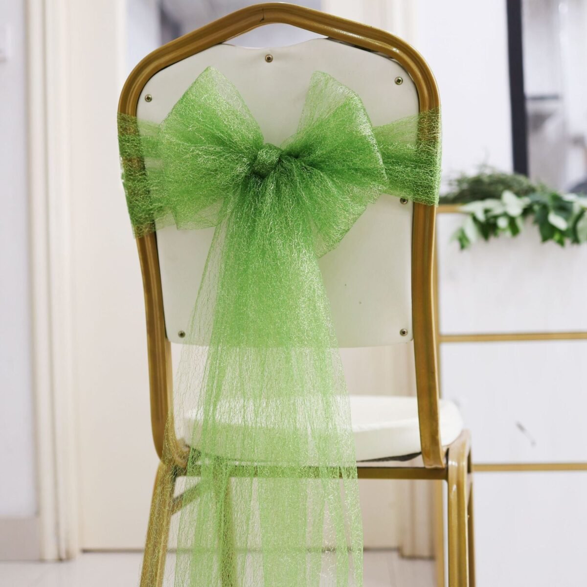 Bowknot Lace Chair Back Sashes Polyester For Wedding
